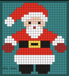 a cross stitch pattern with santa clause on it