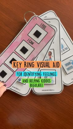 the key ring visual aid for identifying feelings and helping kids to regulate with them