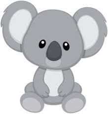 a cartoon koala bear sitting on the ground