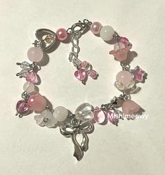 Cuteeeeeeeeeeeeee Pink And White Bracelet, Bow Bracelet, Fancy Jewellery