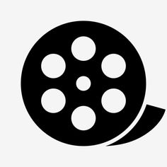 a black and white film reel icon