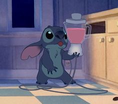 a cartoon character is holding a blender in the shape of a ratty mouse