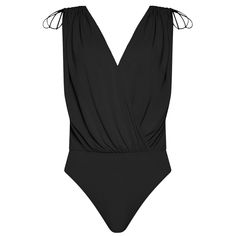 Bodysuit WOLFORD Crepe Jersey Sleek V-neck Seamless Bodysuit, Black Fitted Moisture-wicking Bodysuit, V-neck Seamless Elastane Bodysuit, Wolford Bodysuit, Black Sleeveless Moisture-wicking Bodysuit, Secret In Lace, Silk Bra, Chantal Thomass, Simone Perele