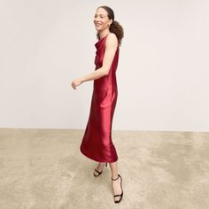 Inspired by our best-selling Nora top , the Priya dress features a boat neck, shoulder coverage, and sumptuous silk charmeuse. The bias-cut skirt creates a fluid drape that’s not only strikingly elegant but also forgiving through the hips. Made in China with fabric from China. Sleek Silk Midi Dress With Straight Neckline, Chic Silk Satin Dress With Cowl Back, Silk Dress With Satin Finish And Straight Neckline, Formal Silk Cowl Back Dress, Silk Satin Dress With Bias Cut And Cowl Back, Elegant Silk Midi Dress With Cowl Back, Formal Silk Dress With Cowl Back, Silk Midi Dress For Cocktail With Straight Neckline, Silk Midi Dress With Straight Neckline For Cocktail