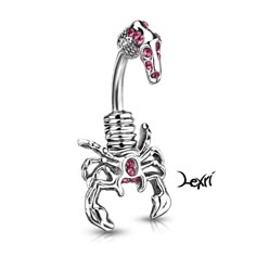 Pink Scorpion Belly Ring Cheap Gothic Metal Belly Rings, Big Belly Button Rings, Cheap Gothic Silver Belly Rings, Affordable Gothic Silver Belly Rings, Belly Button Rings Matching, Tounge Bars Piercing Jewelry, Bellybutton Piercings, Belly Button Piercing Jewelry, Belly Piercing Jewelry