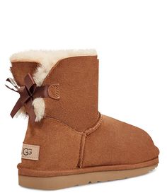 UGG Mini Bailey Bow II Water Resistant Booties | Dillard's Ugg Mini Bailey Bow, Aesthetic Bow, Mini Baileys, Wishlist 2024, Ugg Mini, Bailey Bow, Bow Back, Fashion Editor, Dillard's