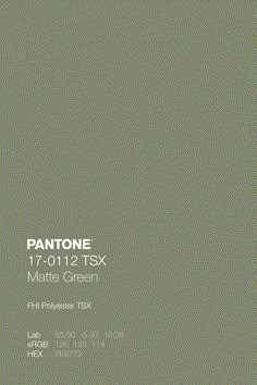 pantone's matte green paint is shown in this image, and the colors are