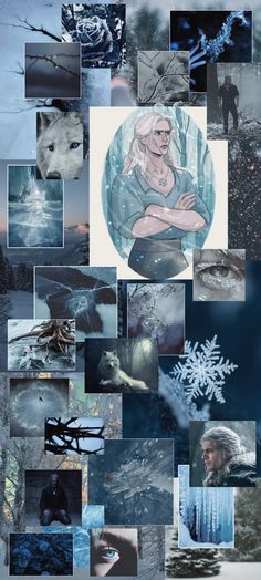 a collage of photos with the theme of game of thrones and snowflakes