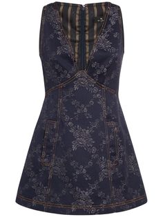 Find Etro Jacquard V-neck Sleeveless Mini Dress on Editorialist. Back zip closure. All over print placement may vary. Model is wearing a size40 Drippy Fits, Mini Dress Blue, Print Placement, Sleeveless Mini Dress, Looks Vintage, Dress Blue, Dream Dress, Pretty Dresses, All Over Print