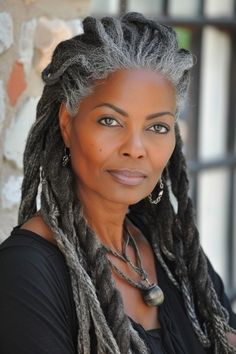 Gray Locs, Grey Hair Braids, Jumbo Twists, Ethnic Hair, 57th Birthday, Inspiration Pics, Grey Hair Inspiration, Beautiful Gray Hair, Silver Foxes