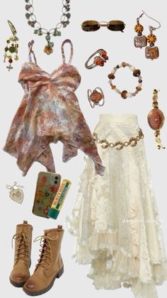 Soft Hippie Aesthetic, Princess Core Outfit, Fairycore Outfit, 70s Outfits, Hippie Style Clothing, Fairy Fashion