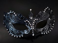 This captivating set includes two stunning masks, both designed in the classic Venetian style. The mask is adorned with sparkling rhinestones, reflecting the light and adding a touch of enchantment to her look while the black mask includes shimmer and exudes strength and sophistication, making him a charismatic presence at any masquerade or other special events.


Age Group/Gender - Adult/Unisex

Size/Type - One size fits all adults

Mask Color - Black
Mask Material - Metal women's, polyresin me Black Masquerade, Couples Masquerade Masks, Masquerade Masks, Venetian Masks, Masks Masquerade, Type One, Black Mask, One Size Fits All, Special Events