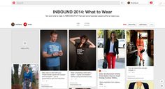 an image of a website page with pictures and text on the bottom right corner that says inbound 2014 what to wear