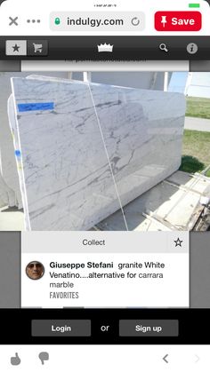 the white marble is being displayed on an iphone screen, and it appears to be for sale