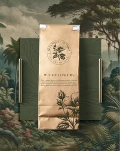 the packaging for wildflowers is on display