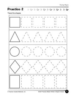 the worksheet for preschool to learn how to draw shapes