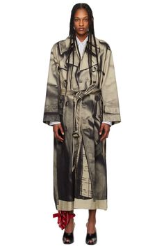 Jean Paul Gaultier: Beige & Black 'The Trompe-lœil' Trench Coat | SSENSE Canada Kiki De Montparnasse, Harris Wharf London, Cotton Citizen, Buy Jeans, Carhartt Work In Progress, Comme Des Garcons Shirt, Heron Preston, Stella Mccartney Adidas