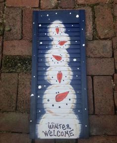 Wooden Shutter Christmas Decor, Christmas Shutter Ideas, Snowman Shutters, Window Shutter Crafts, Christmas Shutters, Shutter Crafts, Shutter Ideas, Shutter Projects, Spindle Crafts