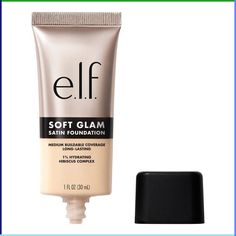 Hit that dreamy sweet spot between full beat and barely there with e.l.f. Cosmetics’ long-wearing Soft Glam Satin Foundation. Infused with 1% Hydrating Hibiscus Complex, plus fruit extracts, this breathable liquid foundation won’t clog pores and feels as good as it looks—no caking or heaviness here, just smooth, satiny skin. Why you’ll love it: • Long-lasting foundation that delivers medium, buildable coverage and a satin finish • Breathable formula doesn’t look or feel cakey • Infused with 1% H Best Drugstore Foundation, Drugstore Concealer, Long Lasting Foundation, Drugstore Foundation, Soft Glam, Matte Foundation, Best Foundation