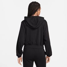 Style No. FN2415-010 Color: Black/Sail Grounded in style, comfort and versatility, meet Nike's take on luxury loungewear. Perfect for warmer days, swap out your fleecy hoodie for this soft, light layer with a loose fit. It's cozy enough to wear around the house yet elevated enough to wear out in the city. 70% Cotton/30% Polyester. Soft and slightly drapey. Nike Sportswear Chill Terry Women's Loose Full-Zip French Terry Hoodie. Luxury Loungewear, Black Sportswear, Women's Sportswear, Loungewear Luxury, French Terry Hoodie, Nike Fashion, Sportswear Women, The Gap, Full Zip Hoodie