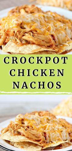 crockpot chicken nachos on a white plate