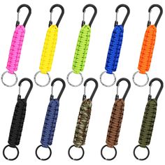 PRICES MAY VARY. What you can get: comes with 10 pieces of paracord keychain in 10 different colors, including yellow, pink, blue, orange, green, navy, camouflage army green, brown, black, army green, enough to share with friends and family Quality material: braided lanyard ring hook clip is made of 7 cores parachute braided nylon lanyard, with metal ring and keychain, nice workmanship with different colors, ideal for your outdoor activities Multi-functional: paracord keychains provide variety o Paracord Braids, Ring Hook, Carabiner Keychain, Paracord Keychain, Mini Flashlights, Packing Ideas, Keychain For Men, Keychain Clip, Braided Ring