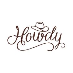 the word horvy written in cursive writing with a hat on top