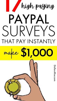 a hand holding a ball with the words 7 high paying pay surveys that pay instantly