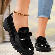 Daily Casual Ladies Round Toe Mary Jane High Heels Shoes Ladies High Heels, Vintage Loafers, Zapatos Mary Jane, Mary Jane High Heels, Estilo Preppy, Loafers Style, Casual Loafers, Penny Loafer, Jane Shoes