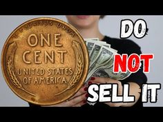 a woman holding a one cent coin with the words, don't sell it