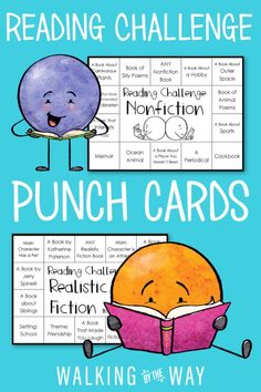 an orange reading challenge with the words punch cards