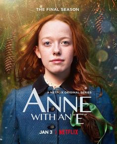 the poster for annie with an e on it's back cover, and in front of pine cones