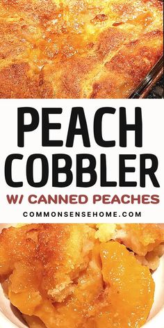 This easy peach cobbler recipe with canned peaches has that wonderful old fashioned flavor. Serve it plain, or with a scoop of vanilla ice cream or a dollop of whipped cream for a delicious dessert. Peach Cobbler Filling Canned, Peach Cobbler Using Can Peaches, Southern Peach Cobbler Easy Canned, Old Fashion Peach Cobbler Homemade, Easy Peach Cobbler Recipe 4 Ingredients, Canned Peach Recipes, Canned Peaches Recipes, Can Peaches Recipes, Quick Peach Cobbler