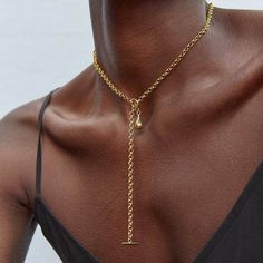 Brass Toggle Necklace Gift, Gold-tone Brass Toggle Necklace With Adjustable Chain, Elegant Brass Toggle Clasp Necklace, Essence Magazine, Diamond Solitaire Necklace, Solitaire Necklaces, School Looks, Crystal Choker