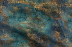 a blue and gold background with some rust