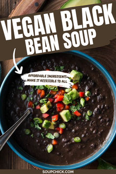 Vegan Black Bean Soup Recipe Black Bean Lentil Soup, Lentil And Black Bean Soup, Simple Black Bean Soup, Vegan Black Bean Soup Recipe, Guatemalan Black Bean Soup, Tiny Pasta, Vegan Black Bean