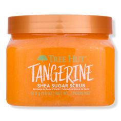 Tangerine Shea Sugar Scrub - SHEA SUGAR SCRUB TANGERINE 18.0OZBenefitsScent: a citrusy indulgence featuring notes of juicy tangerine, grapefruit, and orange with a hint of sandalwoodParaben-free, sulfate-free, alcohol-free, no formaldehyde donors, and long-lasting fragranceKey IngredientsVitamin C helps brighten, rejuvenate skin, and provides anti-inflammation propertiesSalicylic Acid helps reduce swelling and redness and is known to help clarify poresNatural Shea Butter is known to deeply moist Vitamin C Tree Hut Scrub, Treehut Sugar Scrubs, Tree Hut Fall Scents, Sugar Scrub Tree Hut, Tree Hut Sugar Scrub Coffwe, Tree Hunt Body Scrub Collection, Tree Hut Body Scrub, Orange Body Scrub