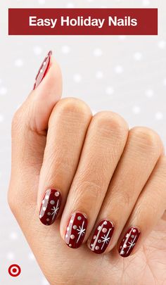 Get your Christmas nails on with essie's holiday nail polish kit. Design your own or try this easy mani idea for a festive look. Summer Short Nail Ideas, Nails Ideas Simple Summer, Short Nail Designs Summer, Short Nails Ideas Simple, Summer Short Nails, Manicure Short Nails, Short Nails Manicure, Holiday Nails Easy, Holiday Nail Polish