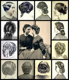 A costura sofisticada: a coroa das mulheres 1860s Hairstyles, 1800s Hairstyles, Beyonce Hair, Hair Dressing, Tortoise Shell Hair, Fashion Hairstyles, Athletic Hairstyles