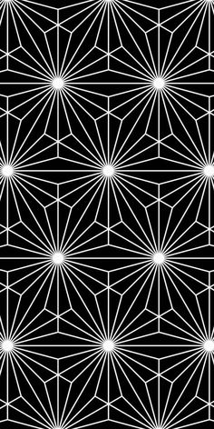 an abstract black and white pattern with lines in the middle, on a dark background