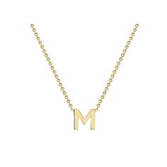 Letter 'M' Necklace  in 9K Gold 43cm/17' M Necklace Aesthetic, M Necklace, Initial M, Large Necklace, Engagement Ring Box, Velvet Interiors, Long Drop Earrings, Jewelry Ring Box, Letter S