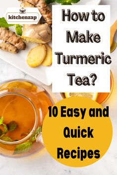 How to make Turmeric Tea Tumeric Ginger Lemon Tea, Tumeric Tea Recipe How To Make, Tumeric And Ginger Tea Recipe, Ways To Use Tumeric, Tumeric Tea Recipe Inflammation, Recipes With Turmeric Powder, Tumeric For Joints, Ginger Tumeric Tea Recipe, How To Make Turmeric Tea