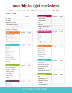 the free printable budget worksheet is perfect for busy moms to do