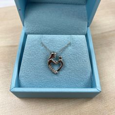 Mother Child Heart Diamond Pendant Necklace 18" 10k White Gold Loving Family, Mothers Necklace Gift for Mom Diamond Heart Pendant Necklace, Mother Child, Loving Family, Heart Diamond, White Gold Chains, Mothers Necklace, Heart Pendant Diamond, Signature Jewelry