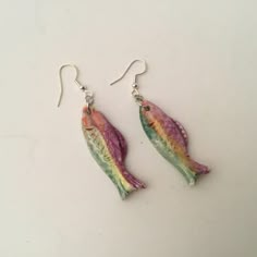 Ceramic Handmade Colorful Fish Earrings Modern Styled Art handmade by mobile artist Julie Frith Ceramic Jewelry Fish, Fish Earrings, Ceramic Earrings, Ceramic Fish, Yeah Yeah, Ceramic Handmade, Jewellery Inspiration, Ceramic Earring, Colorful Fish