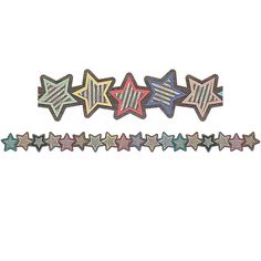 three stars are lined up in the shape of a ribbon on a white background,