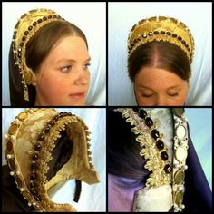 French hood Catherine Parr style by SewHistorical on Etsy Medieval Hats, Tudor Dress, Catherine Parr, Tudor Fashion, Tudor Costumes, Medieval Cosplay, Fashion Words, European Jewelry, Medieval Costume