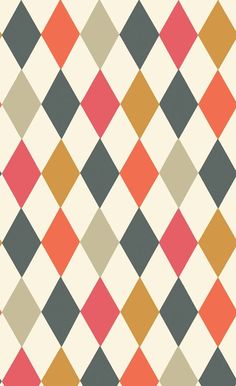 an orange, grey and pink checkered pattern is shown in full color on a white background