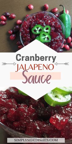 cranberry jalapeno sauce in a glass bowl