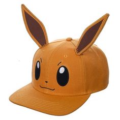 a pokemon pikachu baseball cap with ears on it's face and eyes